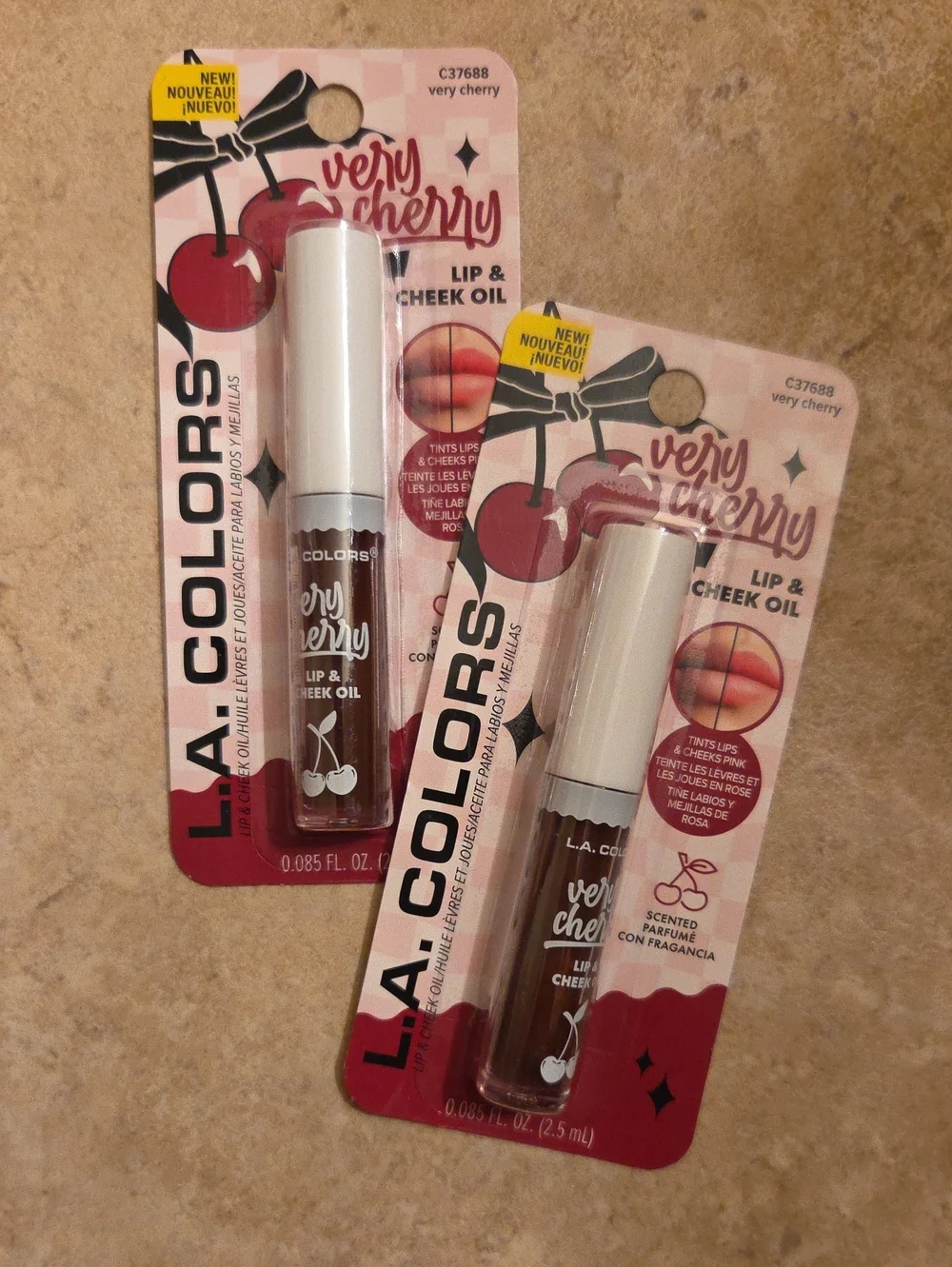 2 L.A. Colors Very Cherry Lip & Cheek Oil